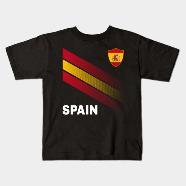 Vintage Spain Sunflower Flag Spain Soccer Lover Kids T-Shirt by Sandra Holloman